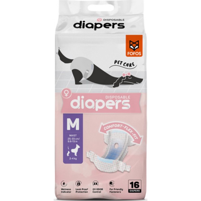 Fofos πάνες υγιεινής για θηλυκά σκυλάκια M 25-33cm (16pcs) Fofos πάνες υγιεινής για θηλυκά σκυλάκια M 25-33cm (16pcs)