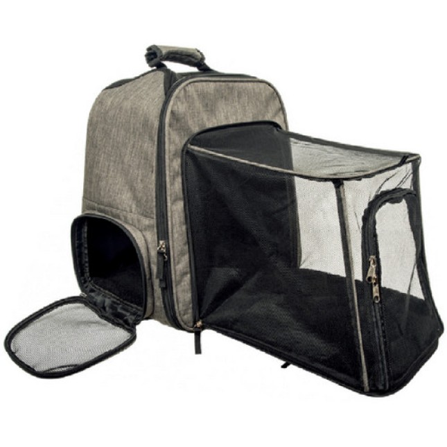 Fofos Τσάντα Μεταφοράς πλάτης με προέκταση Backpack ιδανική για γατούλες και μικρόσωμα σκυλιά Γκρί Fofos Τσάντα Μεταφοράς πλάτης με προέκταση Backpack ιδανική για γατούλες και μικρόσωμα σκυλιά Γκρί