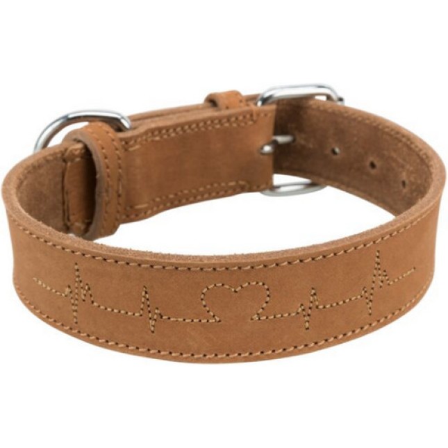 Trixie περιλαίμιο Rustic Heartbeat με παχύ δέρμα εξαιρετικά φαρδύ και κομψό καφέ Trixie περιλαίμιο Rustic Heartbeat με παχύ δέρμα εξαιρετικά φαρδύ και κομψό καφέ