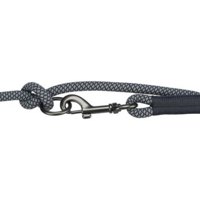 Trixie οδηγός μαλακός σχοινί αυξομειούμενος S-XL 2m/10mm μαύρο/γκρι Trixie οδηγός μαλακός σχοινί αυξομειούμενος S-XL 2m/10mm μαύρο/γκρι