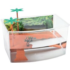 Georplast mini διάφανη χελωνιέρα με νησίδα 27 x 19 x 15 cm  5,50lt