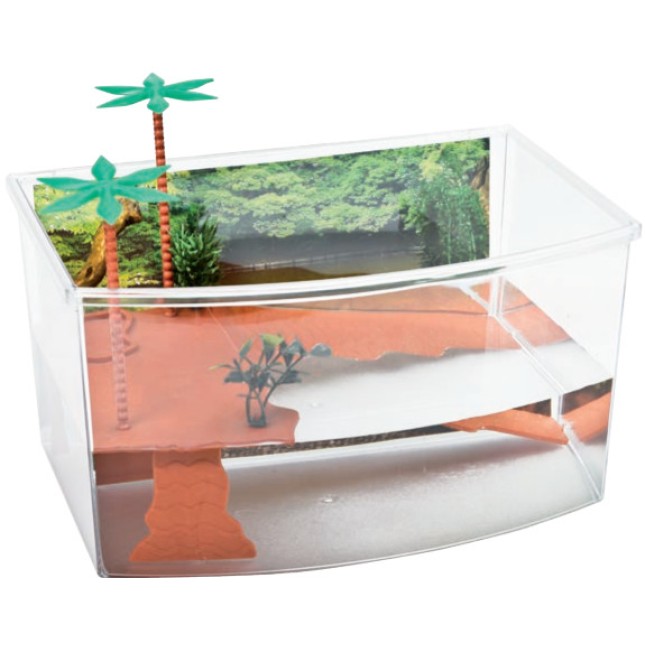 Georplast mini διάφανη χελωνιέρα με νησίδα 27 x 19 x 15 cm  5,50lt