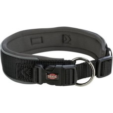 Trixie περιλαίμιο premium πολύ φαρδύ S-M 33-42cm/35mm μαύρο/γκρι Trixie περιλαίμιο premium πολύ φαρδύ S-M 33-42cm/35mm μαύρο/γκρι