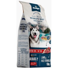 Zampa πλήρης τροφή για ενήλικους σκύλους με αρνί και ρύζι 15kg