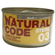 Natural Code κονσέρβα με τόνο και θαλάσσια φύκια για στειρωμένες γάτες 85gr