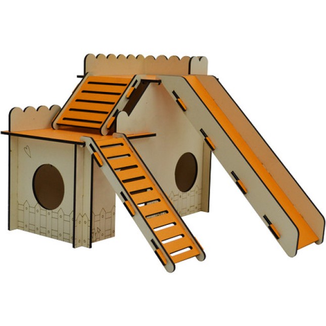 Glee ξύλινο σπίτι τρωκτικών και καταφύγιο για τους μικρούς σας φίλους    23x28x18cm