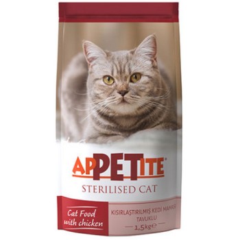 Effeffe Appetite πλήρης και ισορροπημένη τροφή για στειρωμένες γάτες με πρωτεΐνη κοτόπουλου 1.5Kg