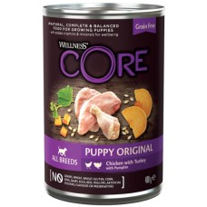 Wellness Core Πλήρης τροφή για κουτάβια με κοτόπουλο, γαλοπούλα και κολοκύθα 400g Wellness Core Πλήρης τροφή για κουτάβια με κοτόπουλο, γαλοπούλα και κολοκύθα 400g