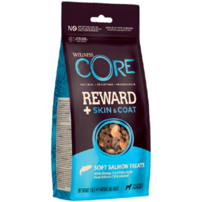 Wellness Core λιχουδιές με σολομό, ωμέγα 3 και λιπαρά οξέα για υγιές δέρμα και λαμπερό τρίχωμα 170g Wellness Core λιχουδιές με σολομό, ωμέγα 3 και λιπαρά οξέα για υγιές δέρμα και λαμπερό τρίχωμα 170g