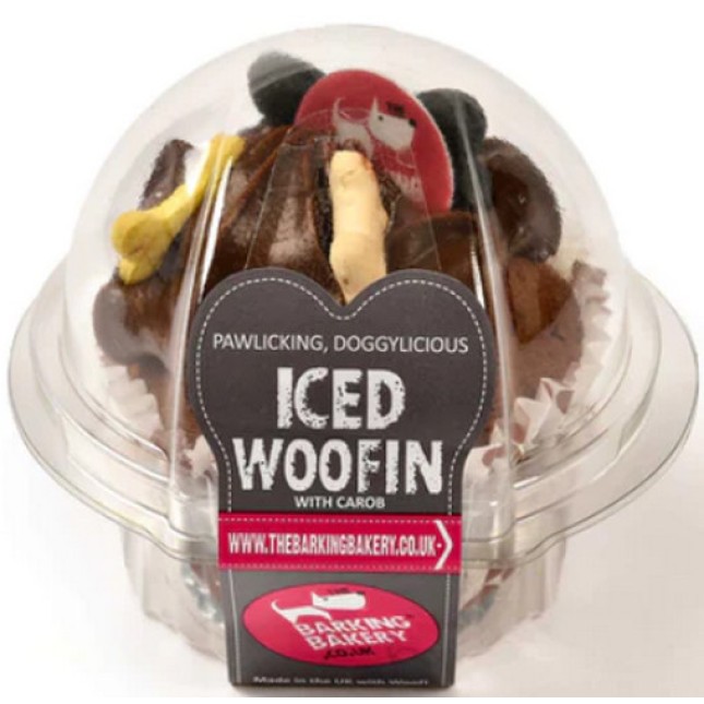 Barking Bakery Ατομικό cupcake βανίλια με επικάλυψη από χαρούπι Barking Bakery Ατομικό cupcake βανίλια με επικάλυψη από χαρούπι