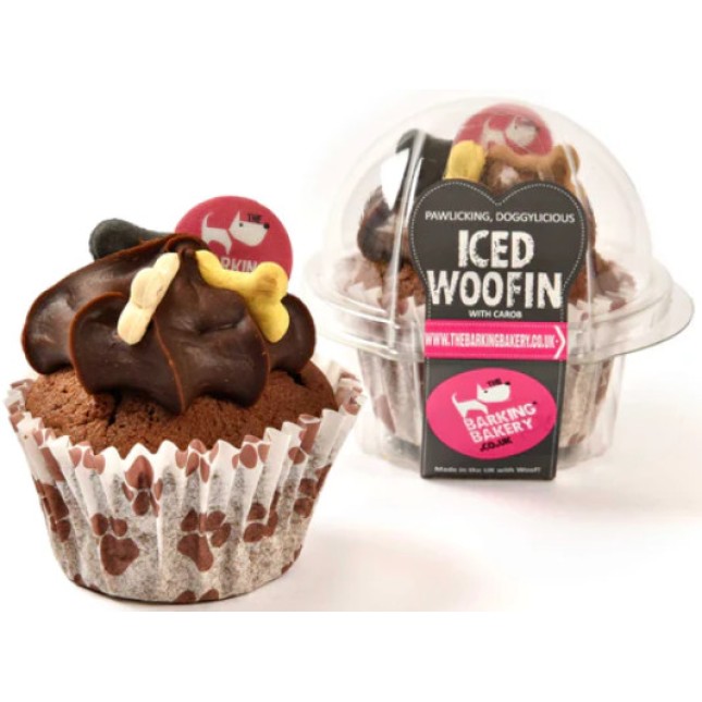Barking Bakery Ατομικό cupcake βανίλια με επικάλυψη από χαρούπι Barking Bakery Ατομικό cupcake βανίλια με επικάλυψη από χαρούπι