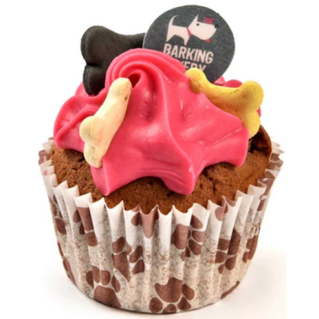 Barking Bakery Ατομικό cupcake βανίλια με επικάλυψη από χρωματισμένο γιαούρτι
