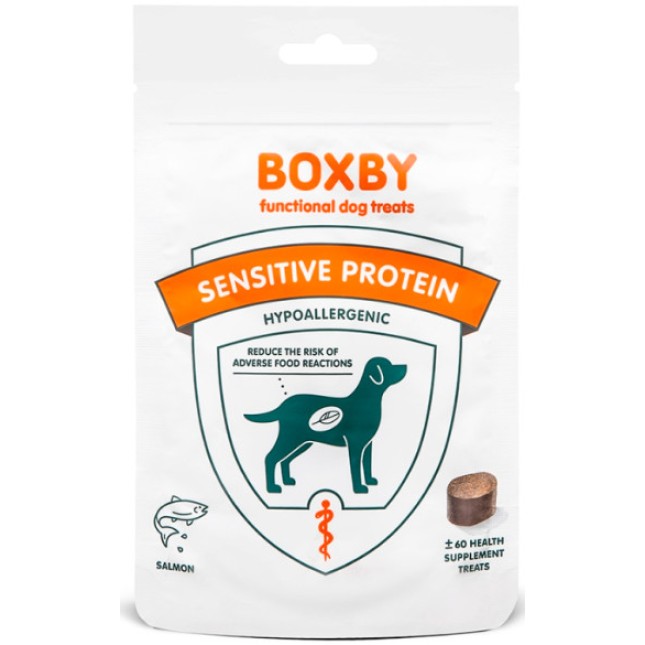 Boxby Λιχουδιές που μειώνουν την δυσανεξία και βελτιώνουν το δέρμα και το τρίχωμα με σολομό 100gr Boxby Λιχουδιές που μειώνουν την δυσανεξία και βελτιώνουν το δέρμα και το τρίχωμα με σολομό 100gr
