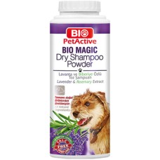 Bio Pet Active Bio magic ξηρό σαμπουάν σε σκόνη για σκύλους με άρωμα με λεβάντας και δεντρολίβανο