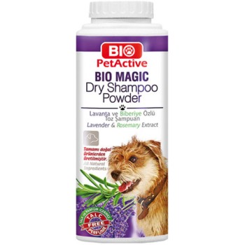 Bio Pet Active Bio magic ξηρό σαμπουάν σε σκόνη για σκύλους με άρωμα με λεβάντας και δεντρολίβανο