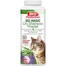 Bio Pet Active Bio magic ξηρό σαμπουάν σε σκόνη για γάτες με άρωμα με λεβάντας και δεντρολίβανο
