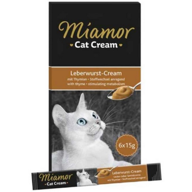 Finnern Miamor Νόστιμη ειδική κρέμα συκωτιού με θυμάρι - μπορεί να τονώσει το μεταβολισμό 6x15gr Finnern Miamor Νόστιμη ειδική κρέμα συκωτιού με θυμάρι - μπορεί να τονώσει το μεταβολισμό 6x15gr