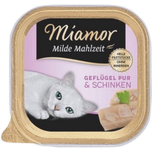 Finnern Miamor Πλήρης τροφή για ενήλικες γάτες με πουλερικά και ζαμπόν χωρίς σιτηρά 100gr