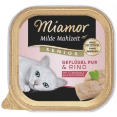 Finnern Miamor Πλήρης τροφή για ηλικιωμένες γάτες με πουλερικά και βοδινό χωρίς σιτηρά 100gr