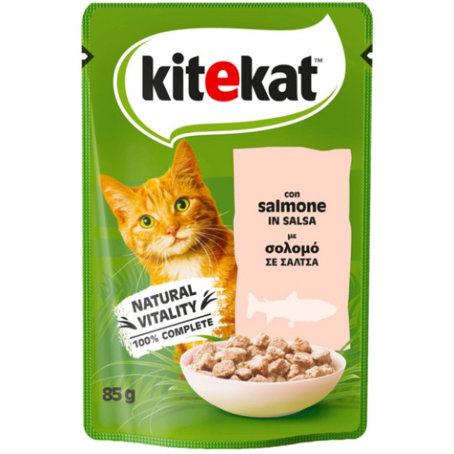 Kitekat Pouch Σολομό σε Σάλτσα 85g