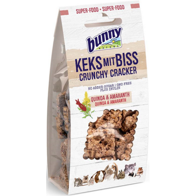 Bunny Nature Crunchy cracker Συμπληρωματική τροφή με κινόα & αμάρανθο 50gr Bunny Nature Crunchy cracker Συμπληρωματική τροφή με κινόα & αμάρανθο 50gr