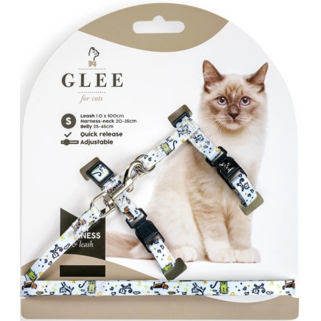 Glee Σαμαράκι & Οδηγός Ιμάντα Funny Cat S 20-35/25-45cm