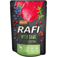 Dolina Rafi adult πατέ κυνήγι blueberry & cranberry pouch για ενήλικους σκύλους όλων των φυλών