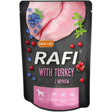 Dolina Rafi adult πατέ γαλοπούλα blueberry & cranberry pouch για ενήλικους σκύλους