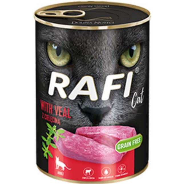 Dolina Rafi Υγρή τροφή για γάτες adult πατέ μοσχάρι χωρίς δημητριακά 400gr