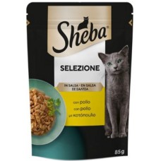 Sheba Πλήρης τροφή για ενήλικες γάτες με κοτόπουλο σε σάλτσα 85g