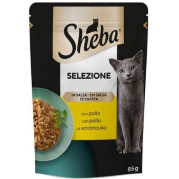 Sheba Πλήρης τροφή για ενήλικες γάτες με κοτόπουλο σε σάλτσα 85g Sheba Πλήρης τροφή για ενήλικες γάτες με κοτόπουλο σε σάλτσα 85g