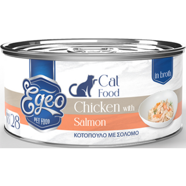 Egeo τροφή που θα λατρέψει η γάτα σας με κοτόπουλο με σολομό σε ζωμό 70gr