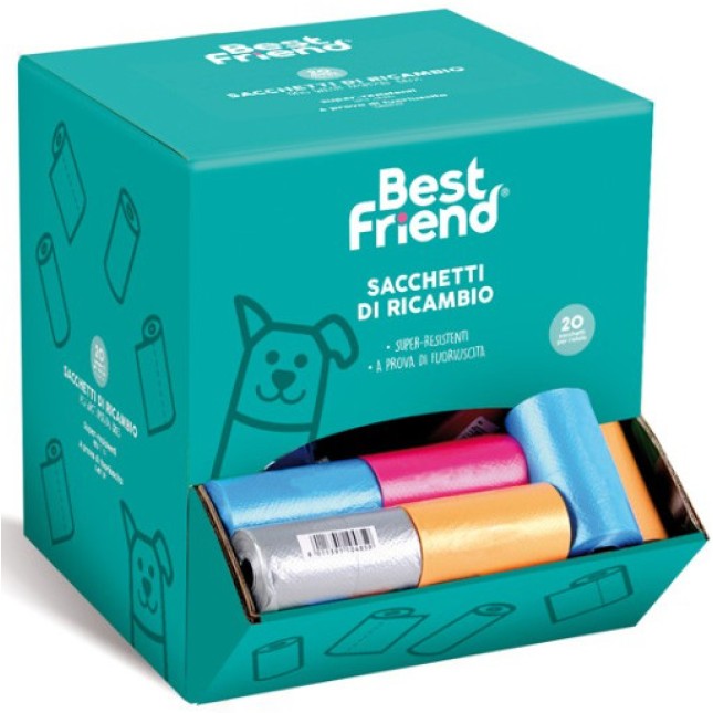 Best friend πλαστικές σακούλες υγιεινής σε διάφορα χρώματα 1ρολόx20τεμ (27,5x30 60g)