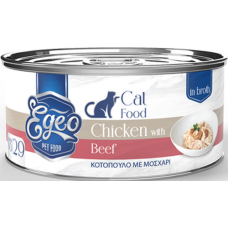 Egeo τροφή adult που θα λατρέψει η γάτα σας με κοτόπουλο με μοσχάρι σε ζωμό 70gr