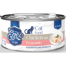 Egeo τροφή που θα λατρέψει η γάτα σας με κοτόπουλο με προσούτο σε ζωμό 70gr