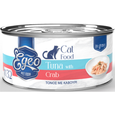 Egeo τροφή adult που θα λατρέψει η γάτα σας με φιλέτο τόνου με καβούρι σε σάλτσα 70gr