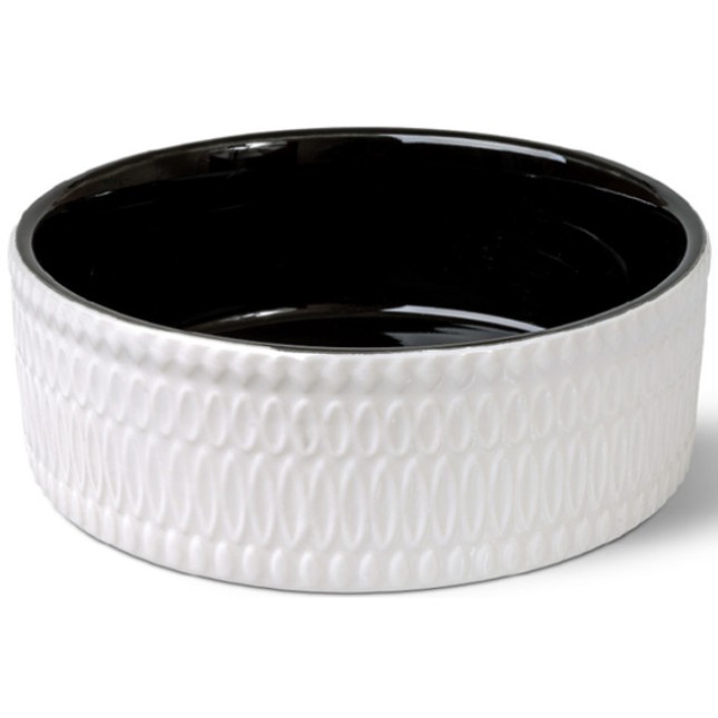 Glee Μπολ Κεραμικό Λευκό Μαύρο Glaze L 1700ml Glee Μπολ Κεραμικό Λευκό Μαύρο Glaze L 1700ml