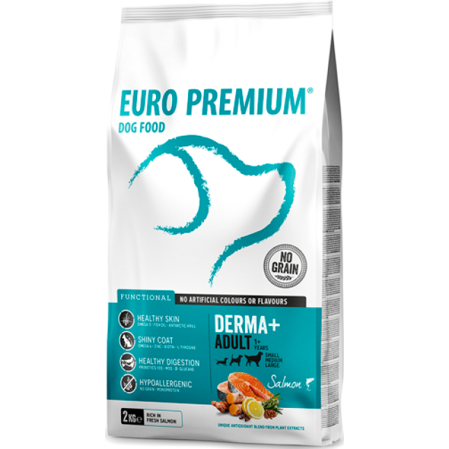 EuroPremium  τροφή adult για το δέρμα + 2kg