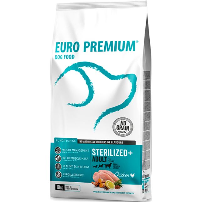 EuroPremium για ενήλικες στειρώμενους σκύλους + 10kg EuroPremium για ενήλικες στειρώμενους σκύλους + 10kg