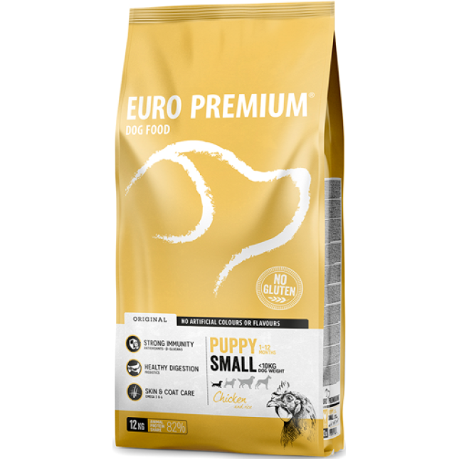 EuroPremium για small κουτάβι με κοτόπουλο & ρύζι 12kg