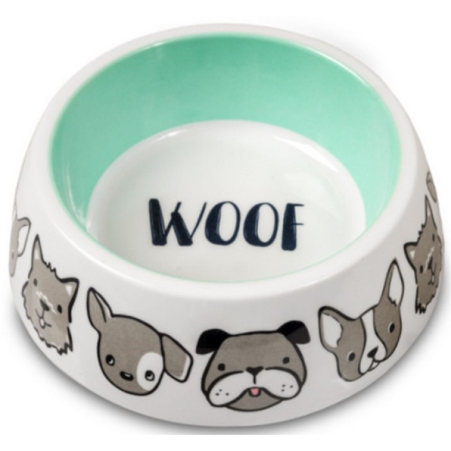 Glee Μπολ Μελαμίνης Λευκό Γκρι Woof L 900ml Glee Μπολ Μελαμίνης Λευκό Γκρι Woof L 900ml