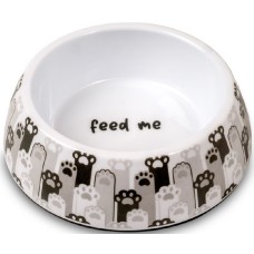 Glee Μπολ Μελαμίνης Λευκό Γκρι Paws L 900ml