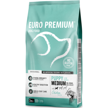 EuroPremium για medium κουτάβι με κοτόπουλο & ρύζι 3kg EuroPremium για medium κουτάβι με κοτόπουλο & ρύζι 3kg