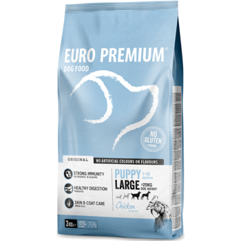 EuroPremium για large κουτάβι με κοτόπουλο & ρύζι 3kg EuroPremium για large κουτάβι με κοτόπουλο & ρύζι 3kg