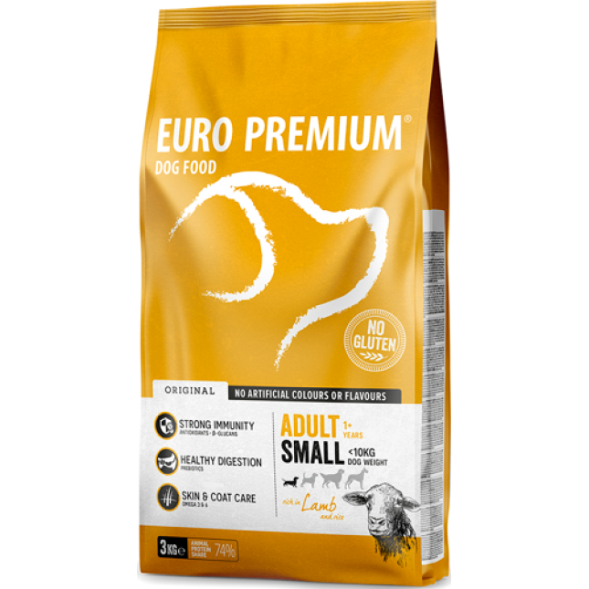 EuroPremium για μικρό ενήλικα σκύλο με αρνί & ρύζι 3kg EuroPremium για μικρό ενήλικα σκύλο με αρνί & ρύζι 3kg