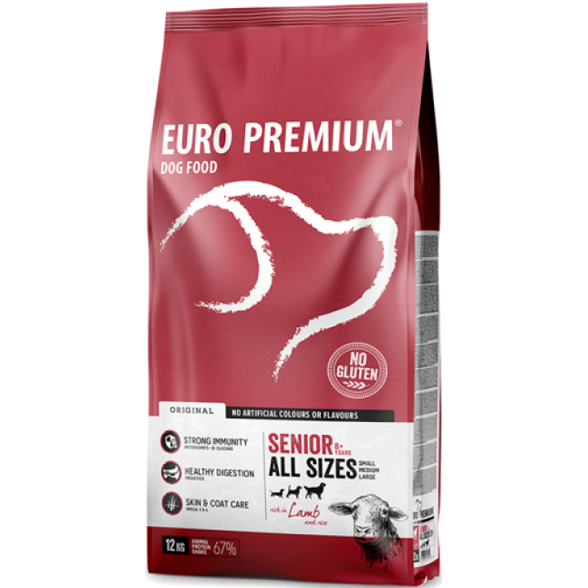 EuroPremium για ηλικιωμένους σκύλους όλων των φυλών με αρνί & ρύζι 12kg EuroPremium για ηλικιωμένους σκύλους όλων των φυλών με αρνί & ρύζι 12kg