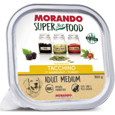 Morando σούπερ τροφή για ενήλικες σκύλους για φυλές μεσαίου μεγέθους με πατέ γαλοπούλα 300gr