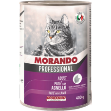 Morando Πλήρης και ισορροπημένη τροφή για ενήλικες γάτες με pate αρνί 400gr
