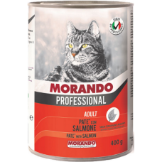 Morando Πλήρης και ισορροπημένη τροφή για ενήλικες γάτες με pate σολομό 400gr