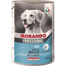 Morando professional πλήρης και ισορροπημένη τροφή για ενήλικους σκύλους pate με μπακαλιάρο 400gr